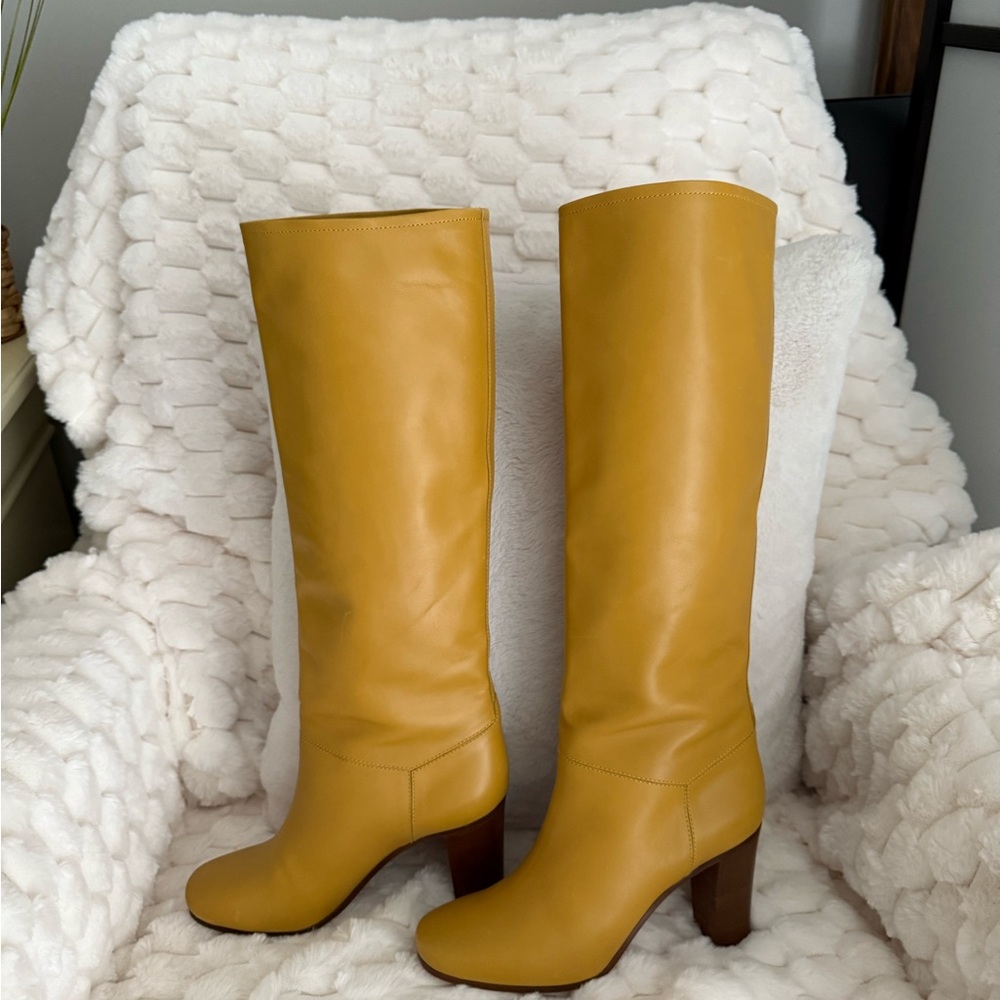 Celine Paris sz EU 38 Mustard knee boots vintage rare